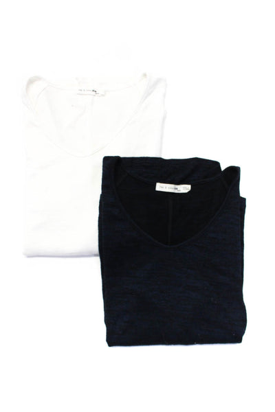 Rag & Bone Jean Womens Short Sleeve Scoop Neck Tee Shirt Navy White XS Lot 2