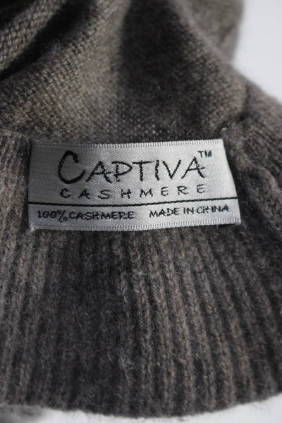 Captiva Cashmere Leggiadro Womens Cashmere Ruffle Trim Scarf Gray Size OS Lot 2