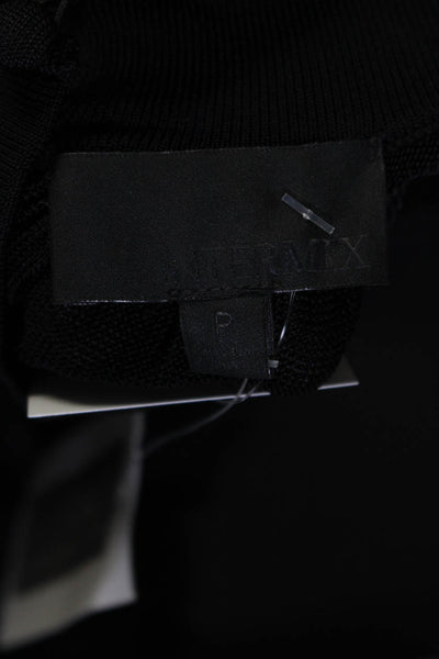 Intermix Women's Mock Neck Long Sleeves Peplum Blouse Black Size P