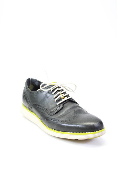 Cole Haan Grand.OS Mens Gray Brogue Wingtop Lace Up Oxford Shoes Size 10.5W