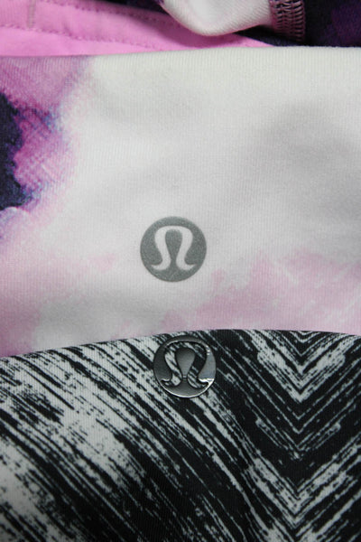 Lululemon Womens Abstract Print Cropped Activewear Leggings Pink Size 8 Lot 2