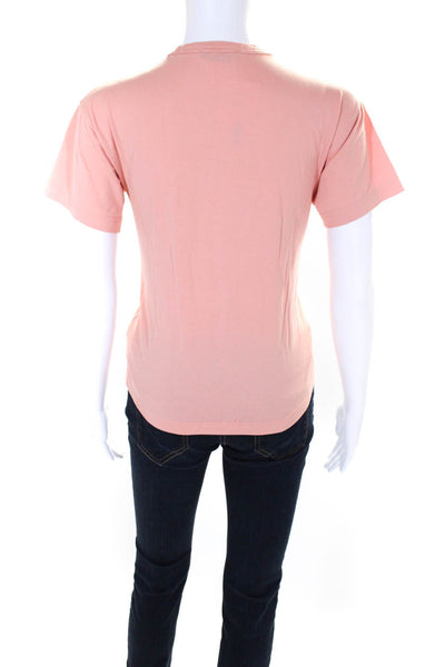 ACNE Studios Womens Cotton Scoop Neck Pullover T-Shirt Top Peach Size XXS