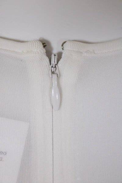 Isabel Marant Womens Semi Sheer Ruched Long Sleeve Blouse Top White Size 34