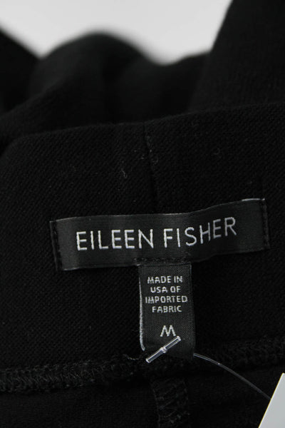 Eileen Fisher Womens Elastic Waist Slip-On Straight Leg Pants Black Size M