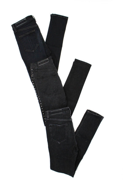 Rag & Bone Womens Black Studded High Rise Skinny Leg Denim Jeans Size 26 lot 3