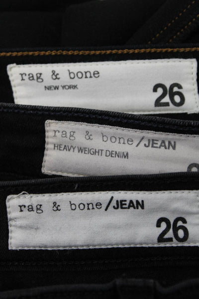 Rag & Bone Womens Black Studded High Rise Skinny Leg Denim Jeans Size 26 lot 3