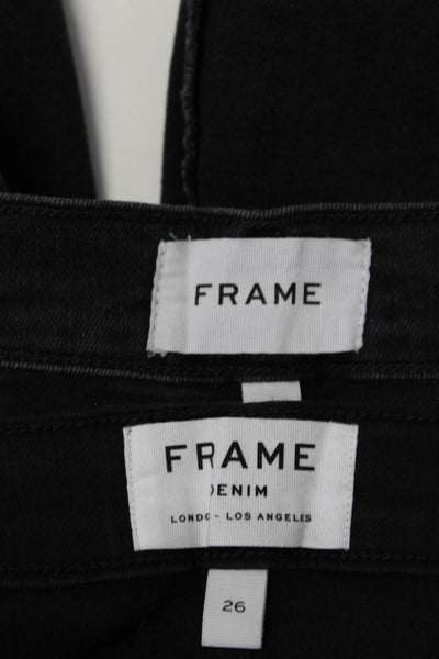 Frame Womens Black Cotton High Rise Sylvie Kick Boot Cut Jeans Size 24 26 lot 2
