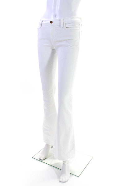J Brand Womens White Cotton High Rise Distress Flare Leg Jeans Size 26