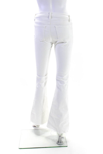 J Brand Womens White Cotton High Rise Distress Flare Leg Jeans Size 26