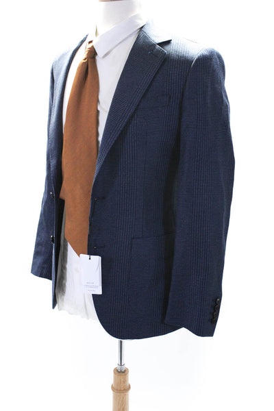 Reiss Men's Long Sleeves Unlined Two Button Plaid Jacket Size 36
