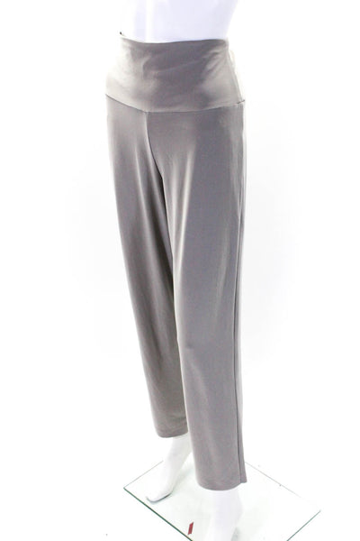 Norma Kamali Womens High Waist Matte Jersey Slim Leggings Pants Gray Size Medium