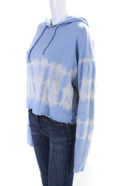 Good Hyouman Womens Knit Tie Dye Hooded Sweatshirt Pullover Blue Size L