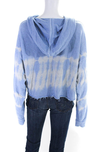 Good Hyouman Womens Knit Tie Dye Hooded Sweatshirt Pullover Blue Size L