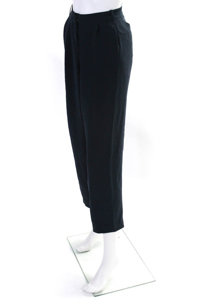 Lafayette 148 New York Womens Pleated Hook & Eye Tapered Pants Navy Size 14