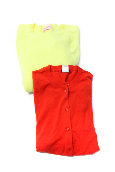 J Crew Crush Womens Cotton Buttoned Cardigan Sweater Orange Size 2 XL Lot 2