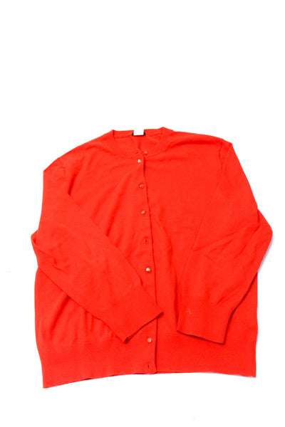 J Crew Crush Womens Cotton Buttoned Cardigan Sweater Orange Size 2 XL Lot 2