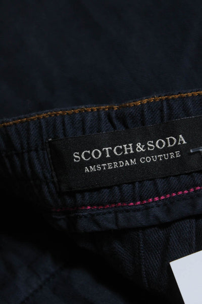 Scotch And Soda Mens Cotton Warren Drawstring Tied Casual Pants Navy Size EUR32