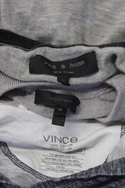 Rag & Bone Vince Belstaff Mens Cotton Long Sleeve Henley Tops Gray Size M Lot 3