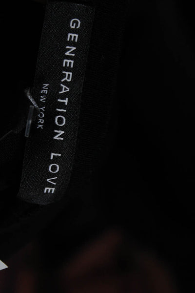 Generation Love Womens Silk Jersey Knit Butterfly Print Shirt Top Black Size XS