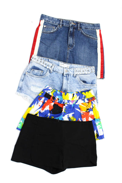 Zara TRF Denim Womens Shorts Skirt Black Size S M 6 Lot 4
