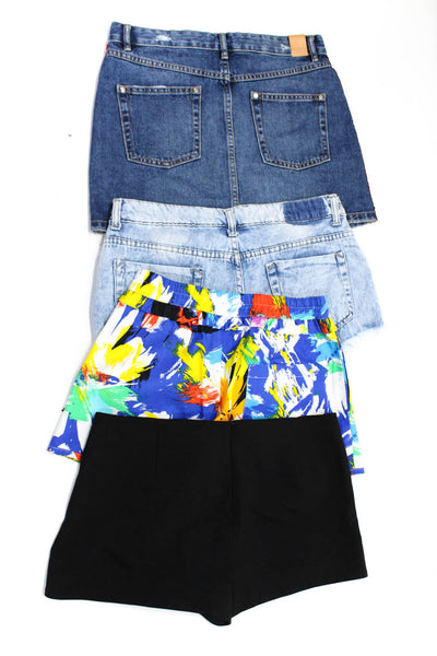 Zara TRF Denim Womens Shorts Skirt Black Size S M 6 Lot 4