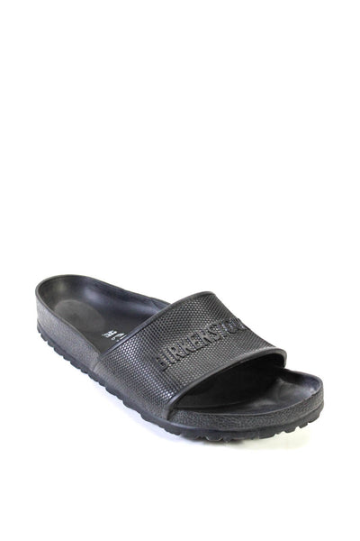 Birkenstock Mens Slip On Logo Slide Sandals Black Rubber Size 42