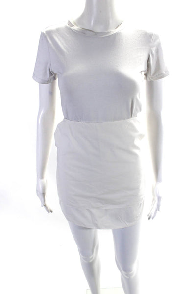 3.1 Phillip Lim Womens Side Zip Mini Pencil Skirt White Cotton Size 6