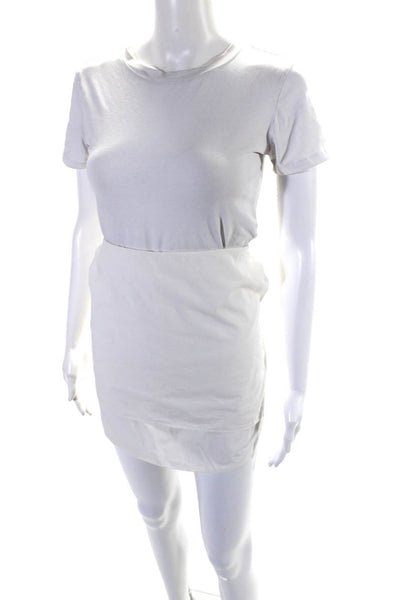 3.1 Phillip Lim Womens Side Zip Mini Pencil Skirt White Cotton Size 6