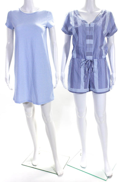Vineyard Vines Womens Cotton Striped Print Romper Dress Blue Size XS 2XS Lot 2