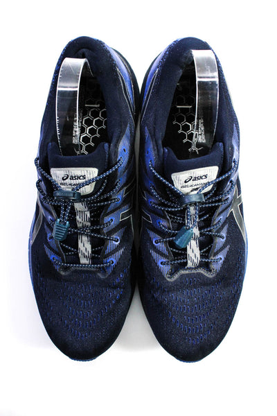 Asics Mens Mesh Knit Nylon Running Athletic Sneakers Navy Blue Size 13
