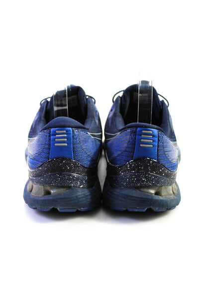 Asics Mens Mesh Knit Nylon Running Athletic Sneakers Navy Blue Size 13