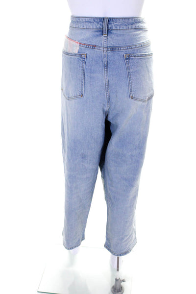 Pilcro Anthropologie Womens Zipper Fly High Rise Patchwork Crop Jeans Blue 20W