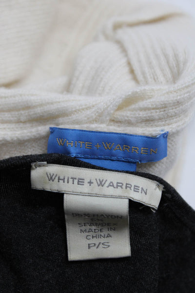White + Warren Womens Cowl Neck Long Sleeve Blouson Tops Gray Size S Lot 2
