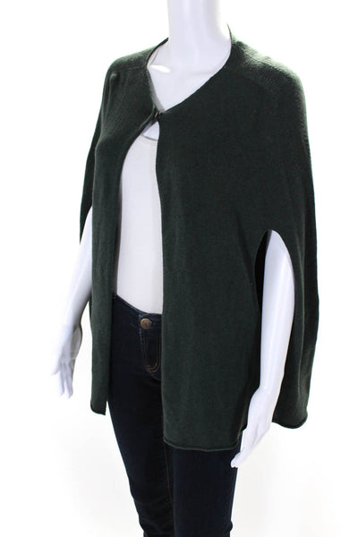 Lauren Vidal Womens Snapped Buttoned Cloak Cardigan Sweater Green Size S