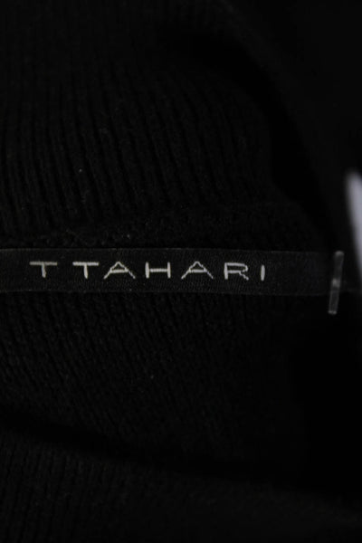 T Tahari Womens Keyhole Mock Neck Studded Long Sleeve Sweater Black Size S