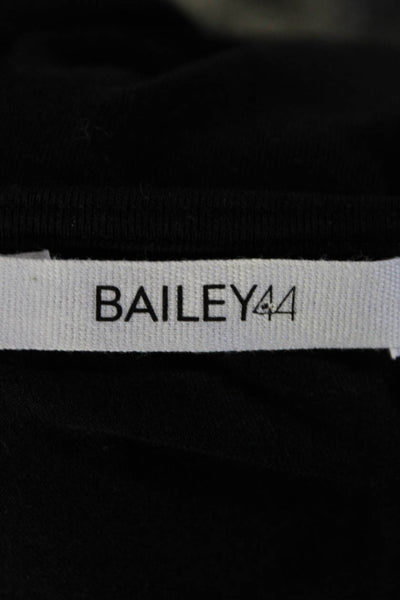 Bailey 44 Womens Silk Round Neck Colorblock Short Sleeve Blouse Black Size M