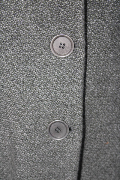 Giorgio Armani Womens Three Button Notched Lapel Cashmere Blazer Gray IT 48