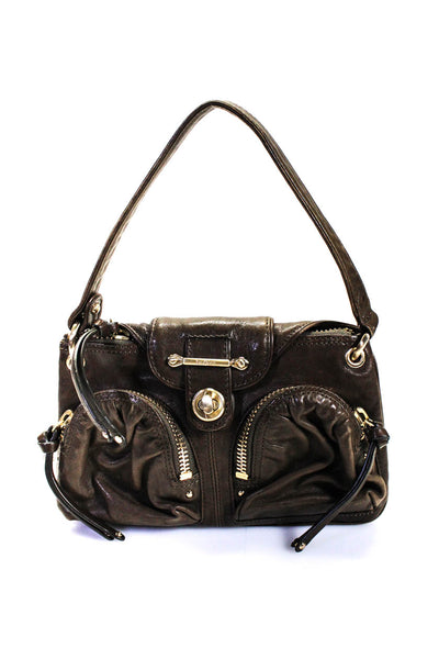 Botkier Womens Mini Zip Top Leather Tote Handbag Brown