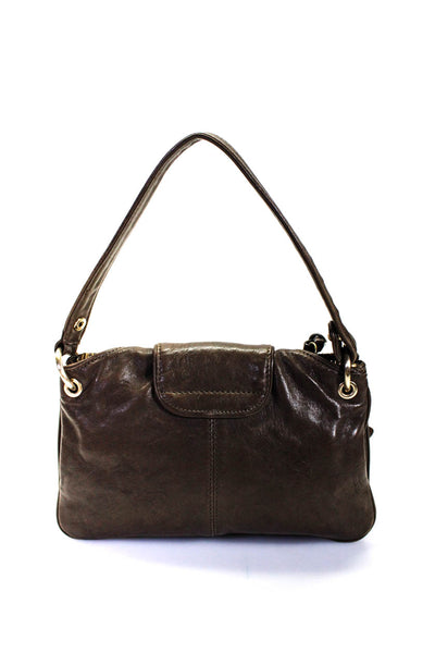 Botkier Womens Mini Zip Top Leather Tote Handbag Brown