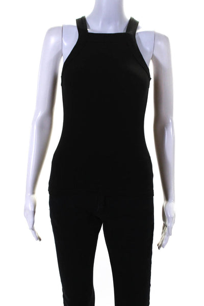 ALC Womens Square Neck Halter Jersey Tank Top Blouse Black Size Small