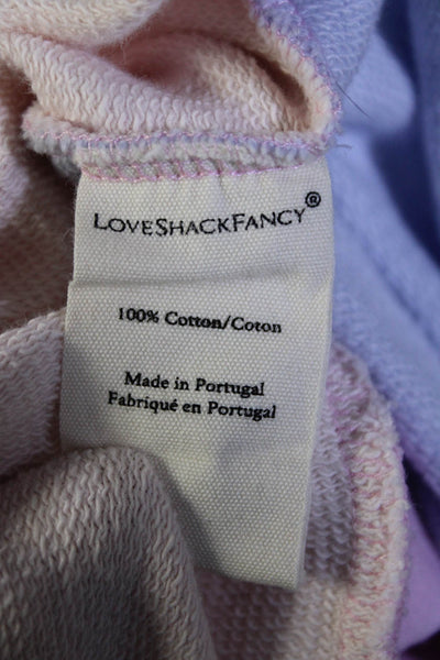 Love Shack Fancy Womens Pastel Color Block Crop Jacket Pink Green Blue Small