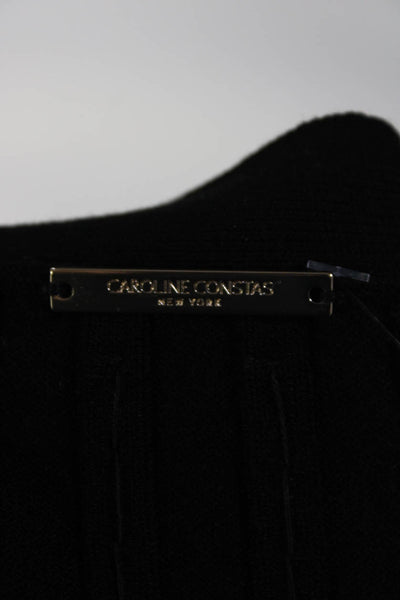 Caroline Constas Womens Rainbow Sequin V Neck Cardigan Sweater Black Size Small