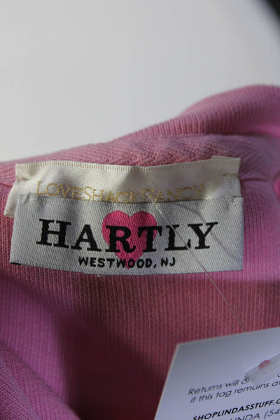 Love Shack Fancy Womens Terry Crew Neck Puff Sleeve Sweatshirt Pink Size Small