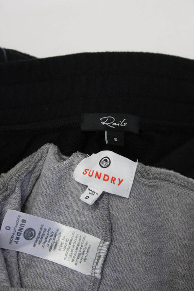 Rails Sundry Women Cotton Terry Drawstring Sweatpants Black Gray Size 0 XS Lot 2