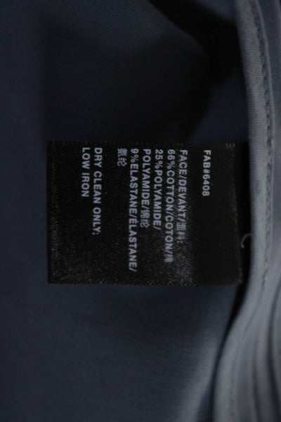 Lafayette 148 New York Womens Cotton Darted Zip Long Sleeve Jacket Blue Size 16