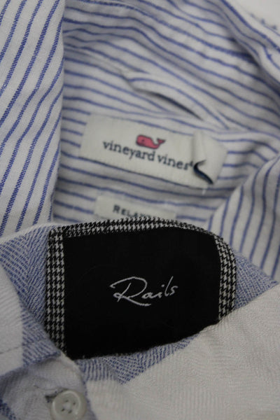 Vineyard Vines Rails Womens Linen Flannel Button Up Blouse Size 0 Small Lot 2