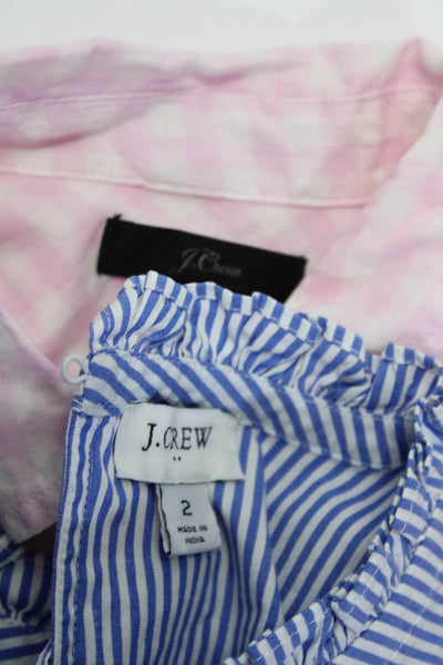 J Crew Womens Sleeveless Button Up Top Blouse Pink Blue Size 2 Lot 2