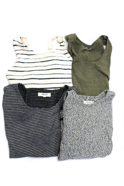Madewell Miles Womens Cotton Striped Print Sleeveless Tops Gray Size M Lot 4
