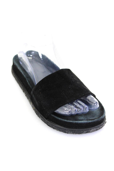 Alexander Wang Womens Flat Suede Slides Mules Sandals Black Size 36 6