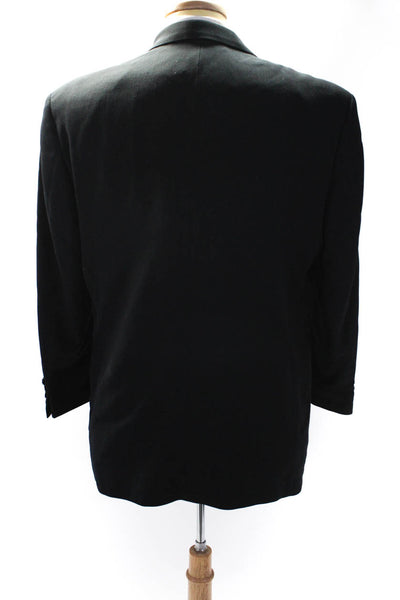 Boss Hugo Boss Mens Wool Darted Buttoned Collared Blazer Jacket Black Size EUR40